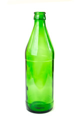 Recyclable green glass bottle. Recyclable waste series.