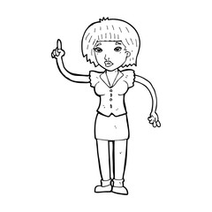 cartoon woman with idea