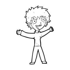 Obraz premium cartoon excited woman