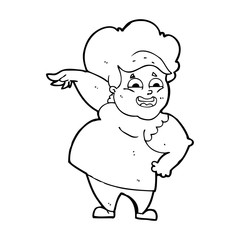 cartoon oveweight woman