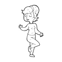 cartoon dancing woman