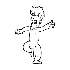 cartoon man panicking