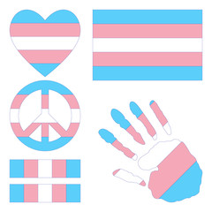 Transgender pride design elements.