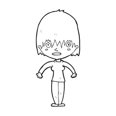 cartoon woman staring