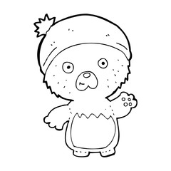 cartoon cute teddy bear in hat