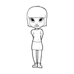 cartoon woman standing