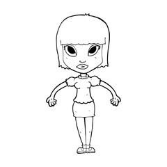 cartoon pretty woman