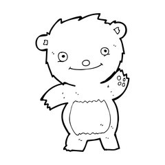 cartoon waving teddy bear