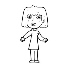cartoon happy woman