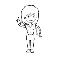 Obraz premium cartoon woman with idea