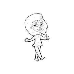 stress free woman cartoon