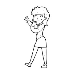 cartoon happy businesswoman