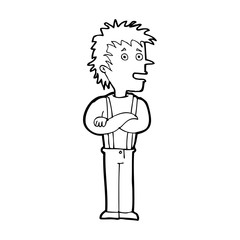 cartoon boy with folded arms