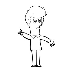 cartoon man narrowing eyes