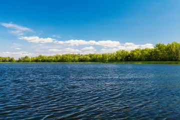 Foto op Plexiglas Summer landscape with lake © karandaev