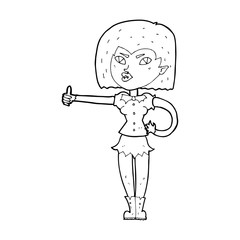 cartoon vampire girl giving thumbs up