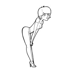 cartoon woman looking at something