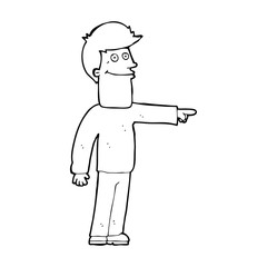 cartoon man pointing