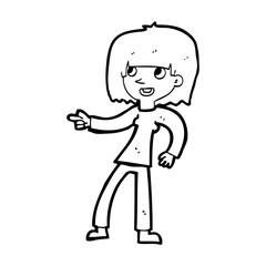 cartoon girl pointing
