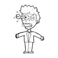 cartoon staring man