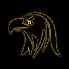 Glowing eagle on black