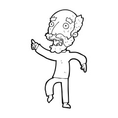 cartoon frightened old man