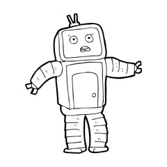 cartoon funny robot