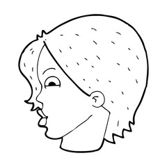 cartoon female face