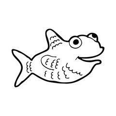 cartoon happy fish