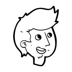 cartoon happy boy face
