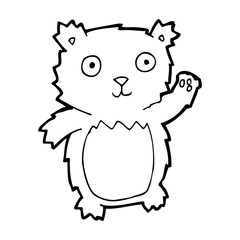 cartoon waving teddy bear