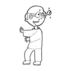 cartoon boy with popping out eyes