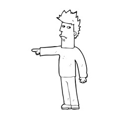 cartoon man pointing