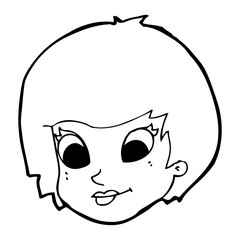 cartoon female face