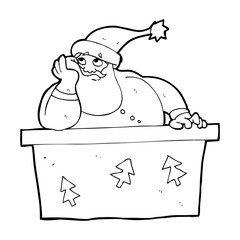 cartoon bored santa claus