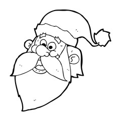 cartoon jolly santa claus face