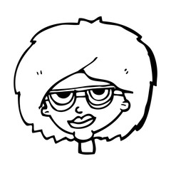 cartoon woman wearing spectacles