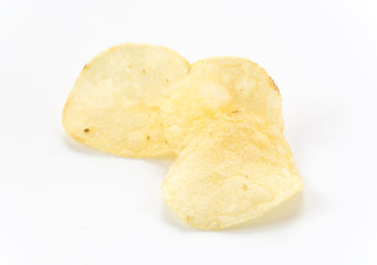 potato chips on white background