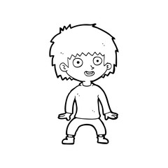 cartoon excited boy