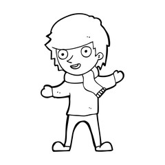 cartoon boy in winter clothes