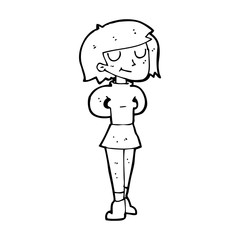 cartoon pleased woman