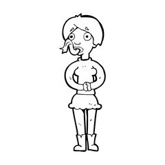 cartoon woman with snake tongue