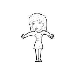 cartoon woman shrugging shoulders