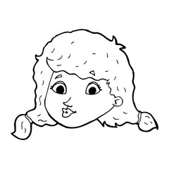 cartoon pretty female face