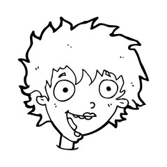 cartoon crazy excited woman