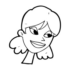cartoon happy female face
