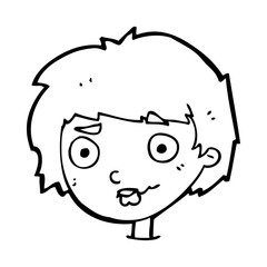 cartoon confused woman