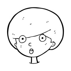 Naklejka premium cartoon surprised boy