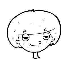 cartoon smug looking boy