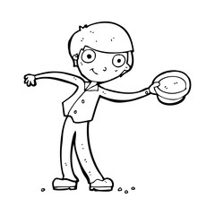 cartoon man tipping hat